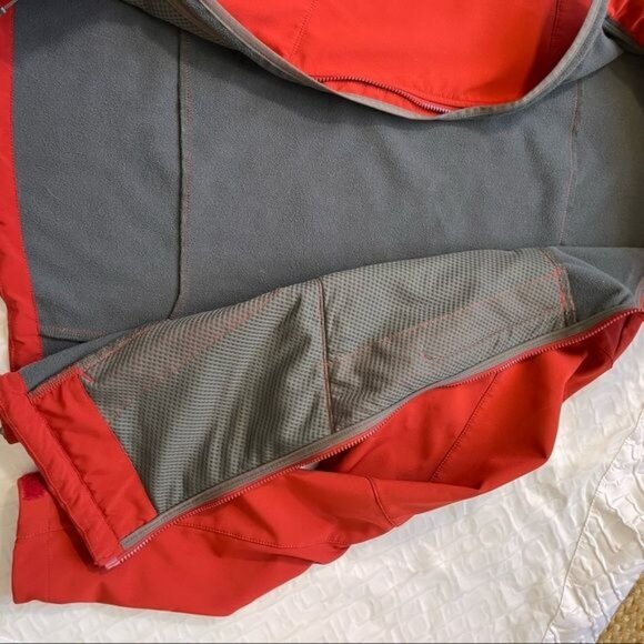 Eddie Bauer Windbreaker Jacket Coat Dark Orange many Pockets size L - Picture 8 of 13